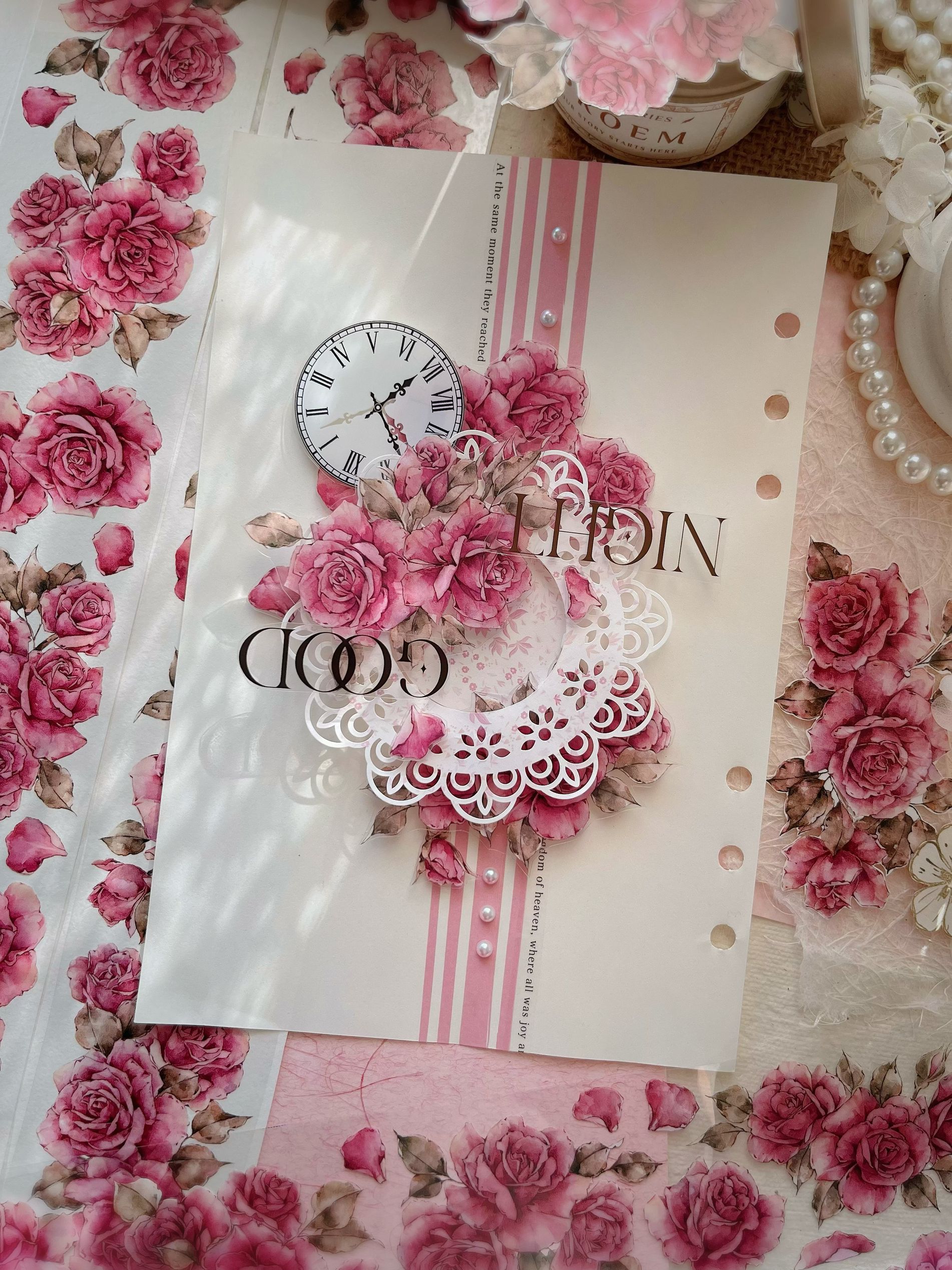 Pink Flower PET Tape (5.5cm*100cm）