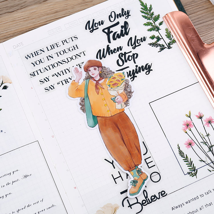 Girl Going Shopping Sticker