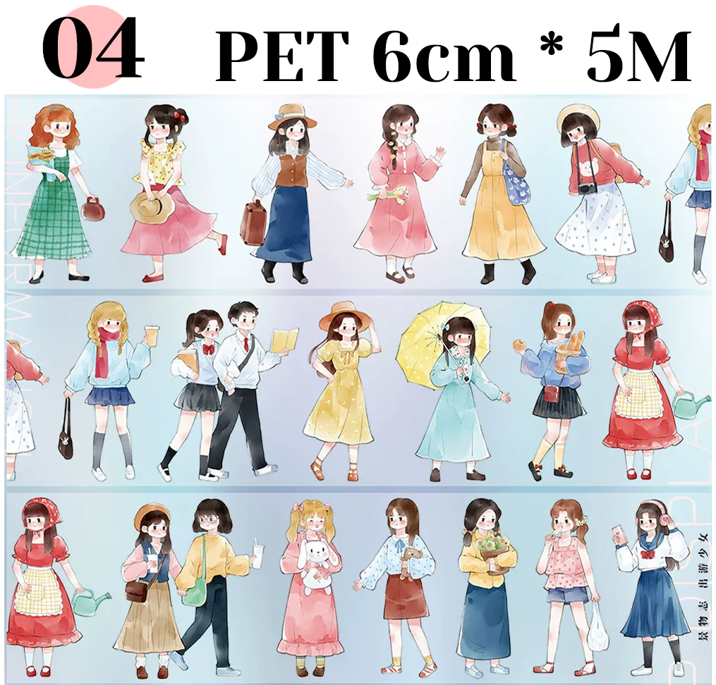 【ZERO】Modern character / Boys and Girls Landscaping Tape (9Styles) (Whole Roll Tape)