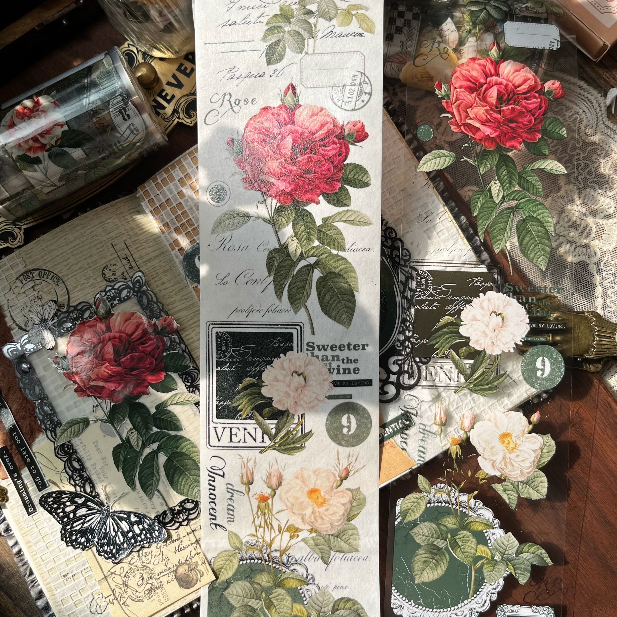 Scrapbooking Vintage Floral Pattern PET Washi Tape