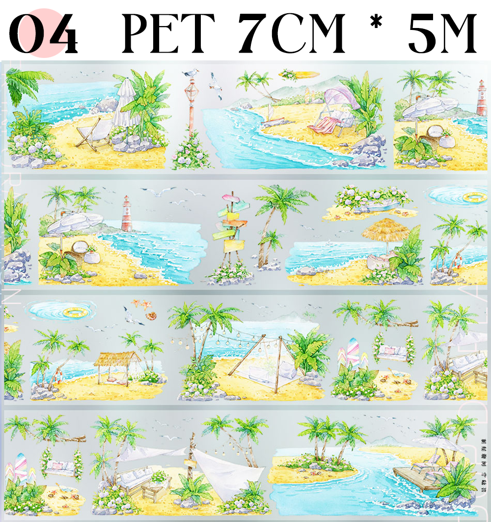 【ZERO】Summer Beach Landscaping Tape(11 Styles)(Whole Roll Tape)