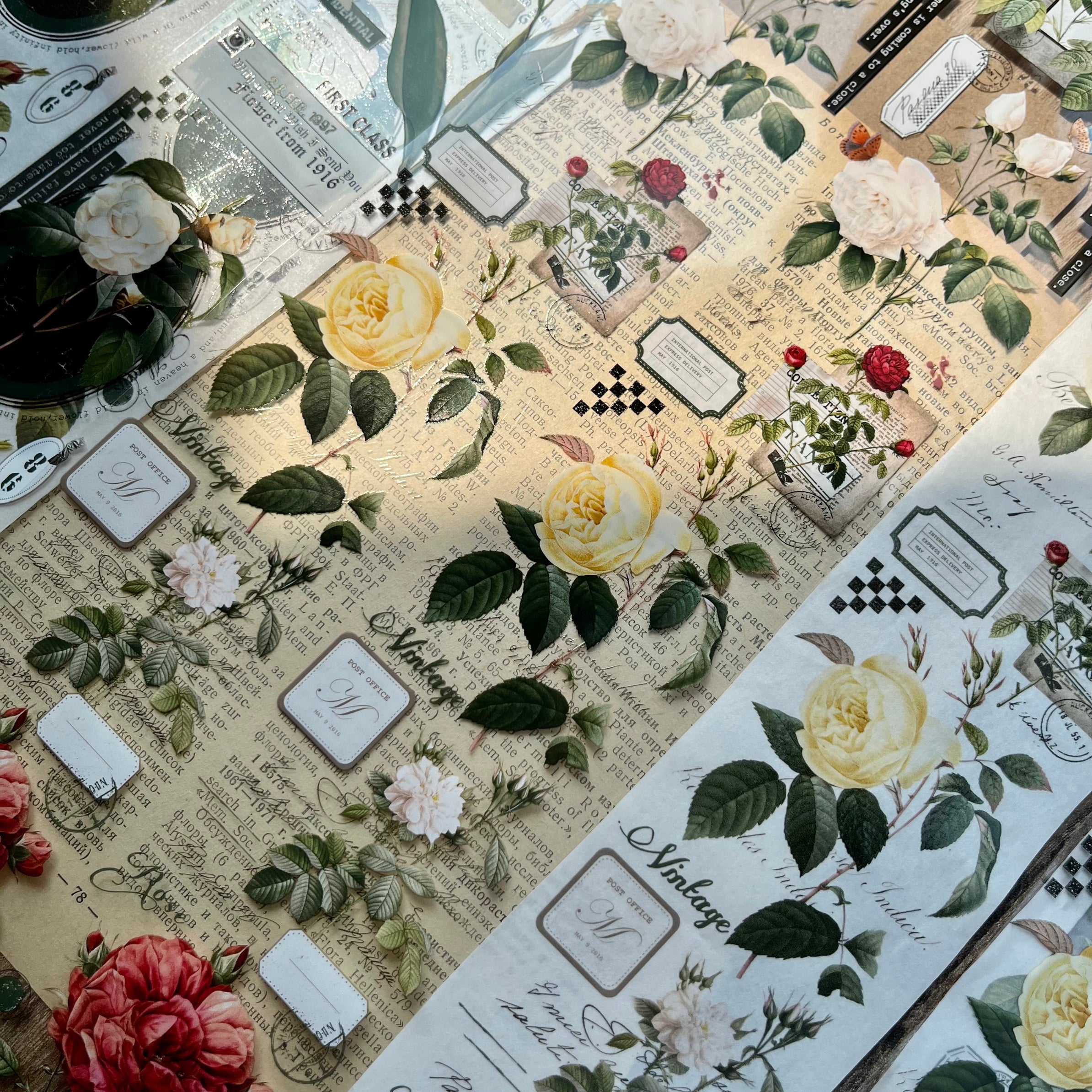 Scrapbooking Vintage Floral Pattern PET Washi Tape