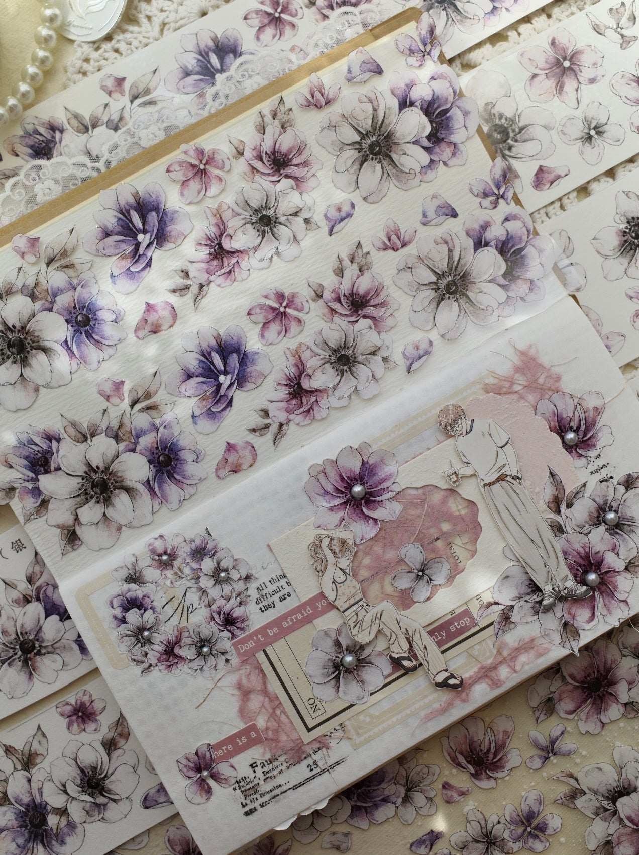 Scrapbook Silver Lotus PET Washi Tape