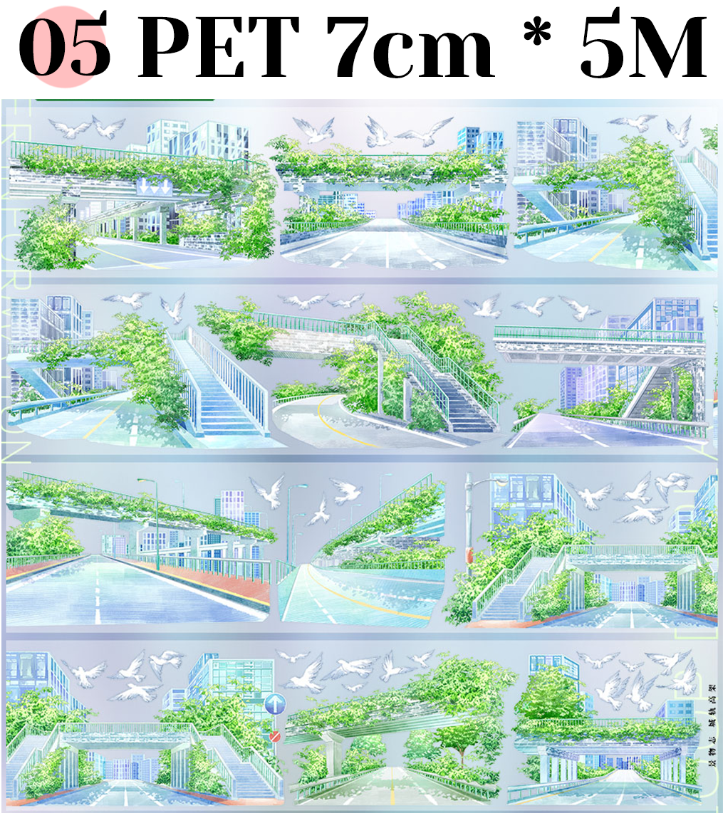 【ZERO】Transport/Vehicle/Highway/Street Landscaping Tape(13 Styles)(Whole Roll Tape)