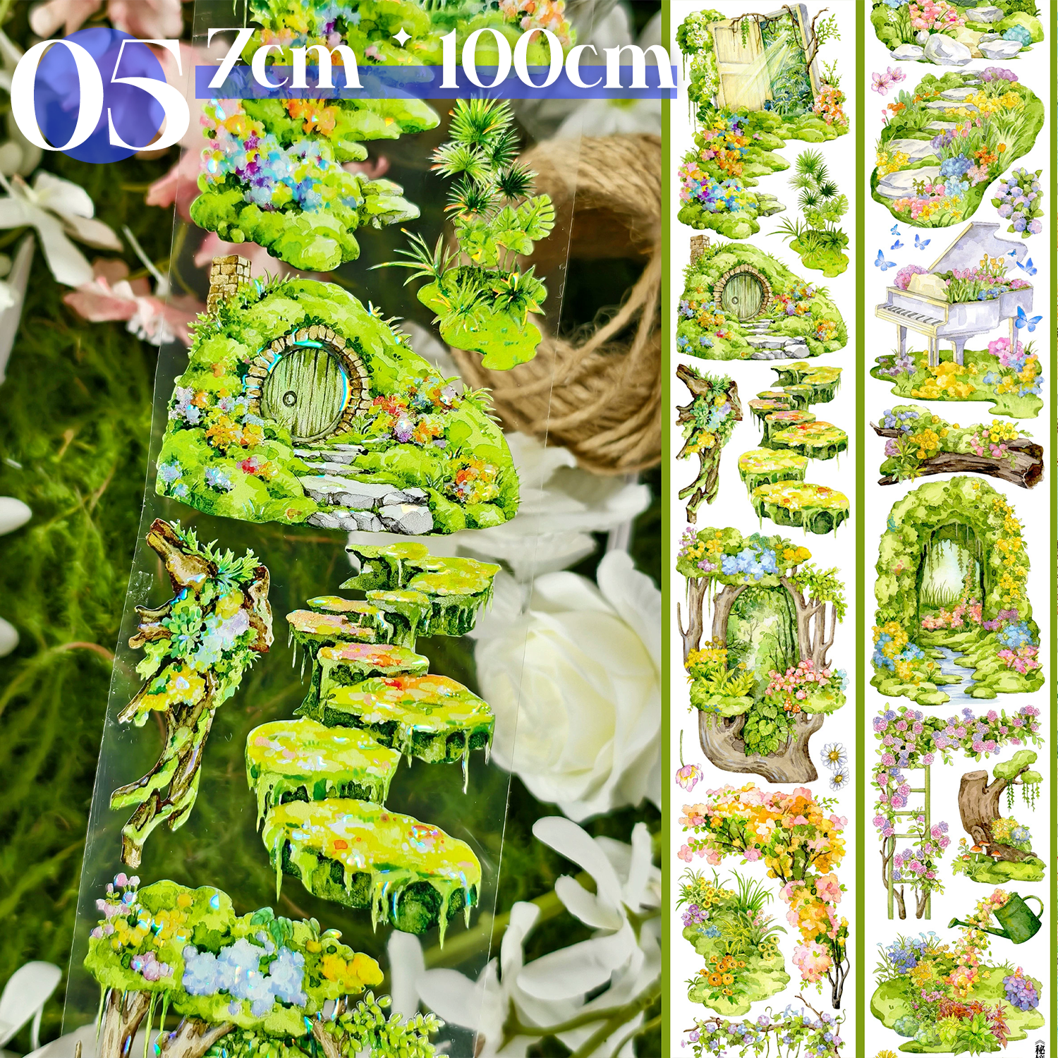【BOBOYU】 City/Transport/Grassland/Castle Landscaping PET Tape