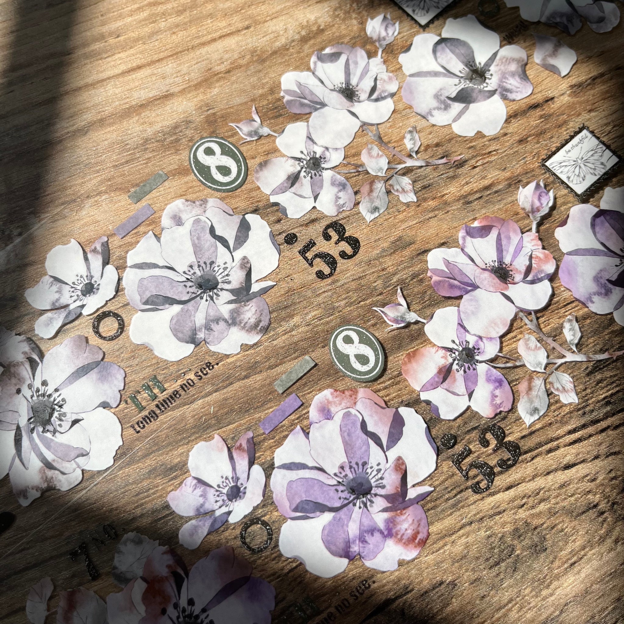 Flower Shadow PET Tape | Beautiful washi tape For bujo & scrapbooking