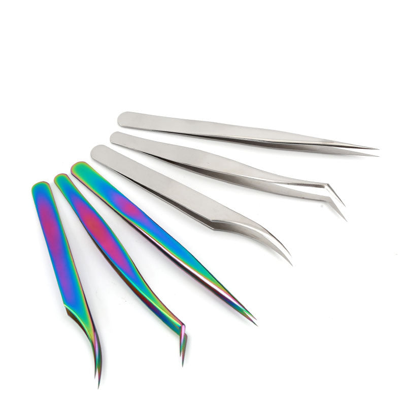 Silver & Multicolor Sticker Tweezers with Box