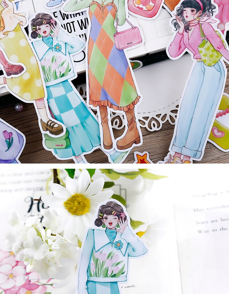 Girl Going Shopping Sticker