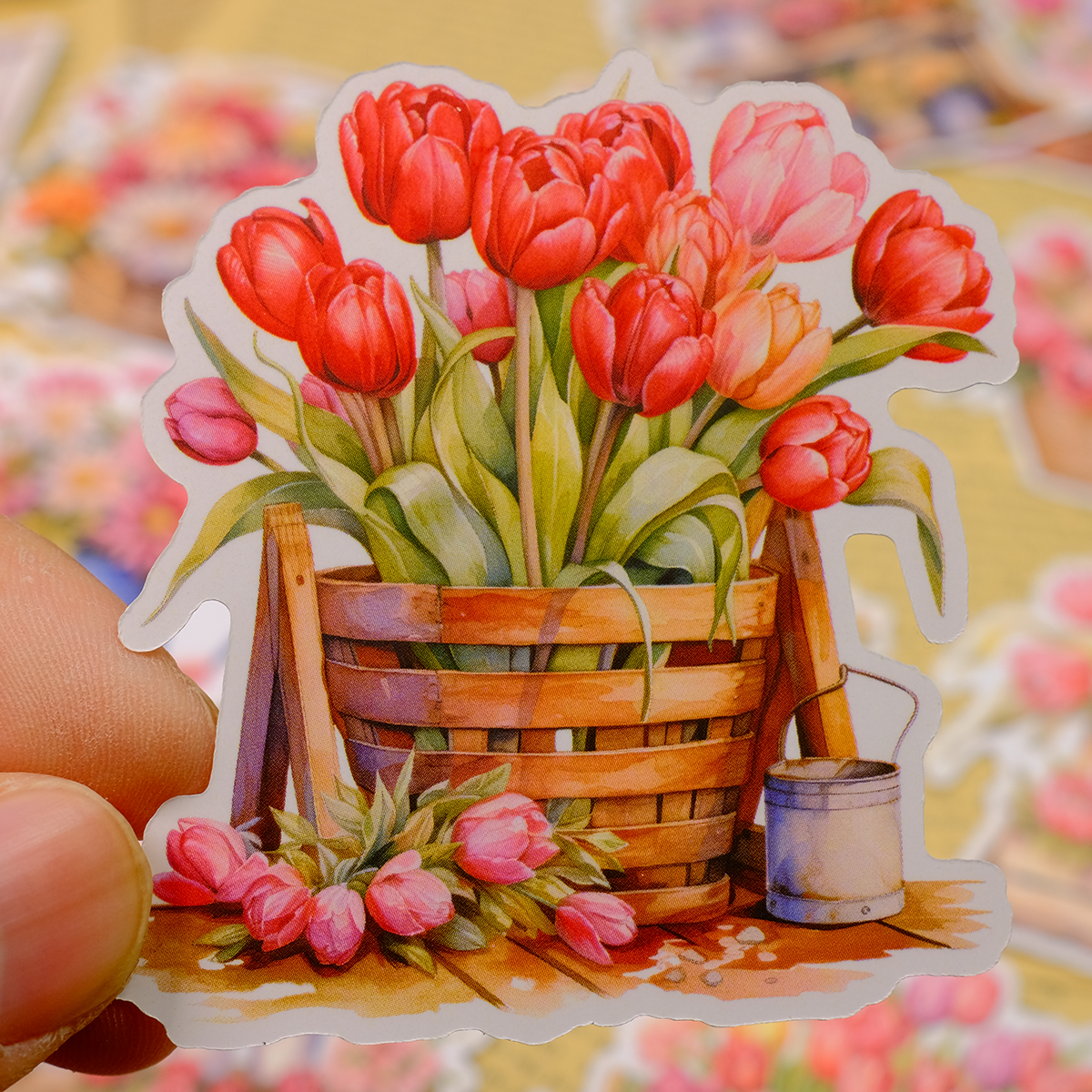 Flower Basket Stickers | MOOBOOM Design