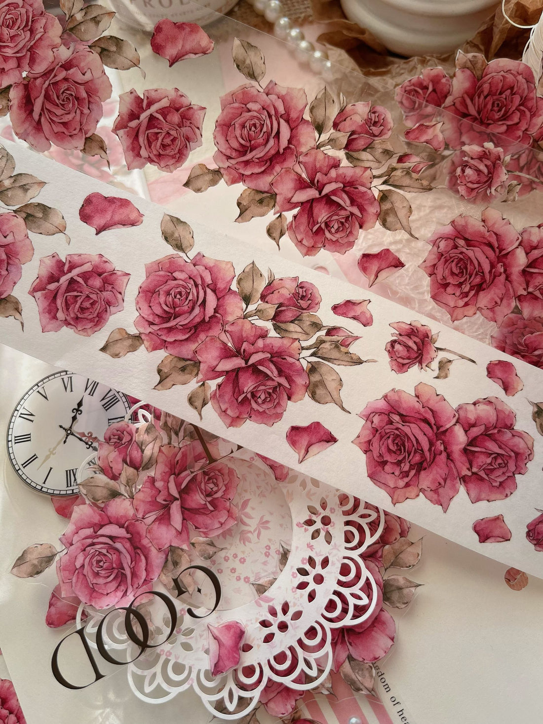 Pink Flower PET Tape (5.5cm*100cm）