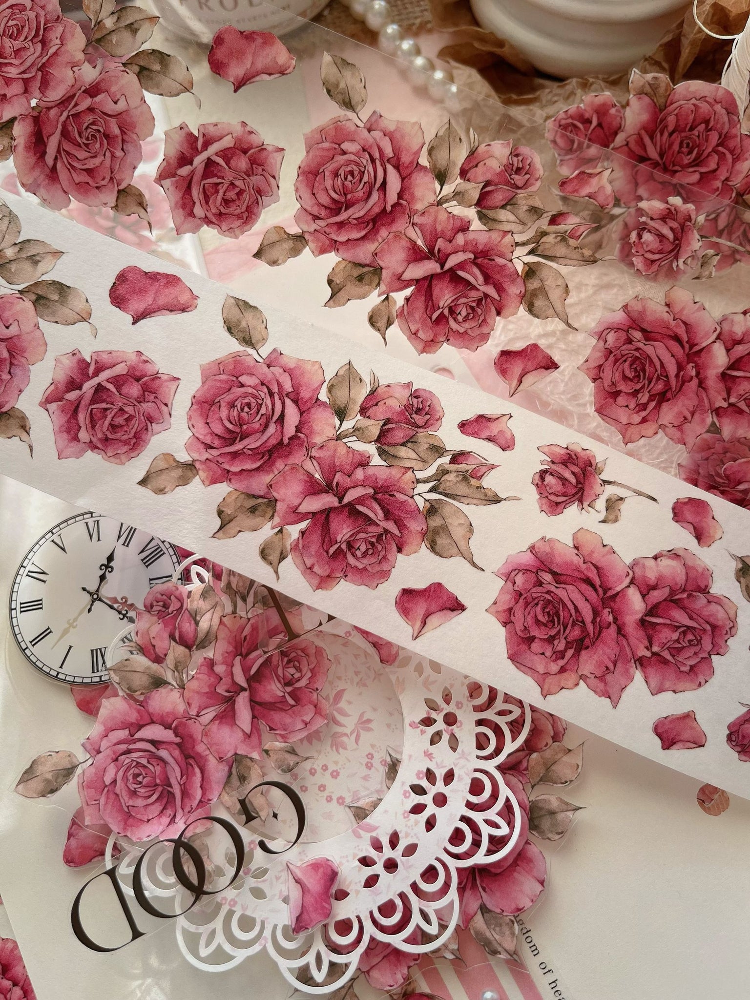 Pink Flower PET Tape 5.5cm*100cm