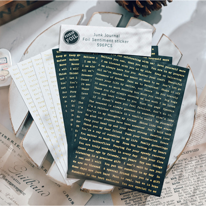 Vintage Words Phrase Stickers