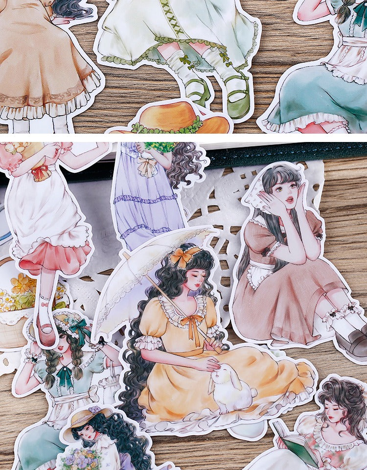 Girl Running in Spring Sticker