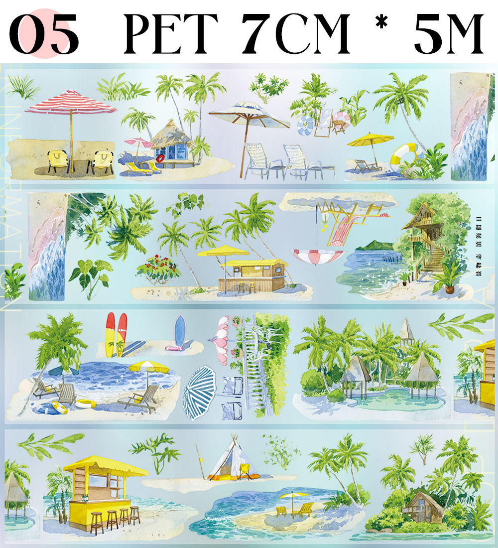 【ZERO】Summer Beach Landscaping Tape(11 Styles)(Whole Roll Tape)