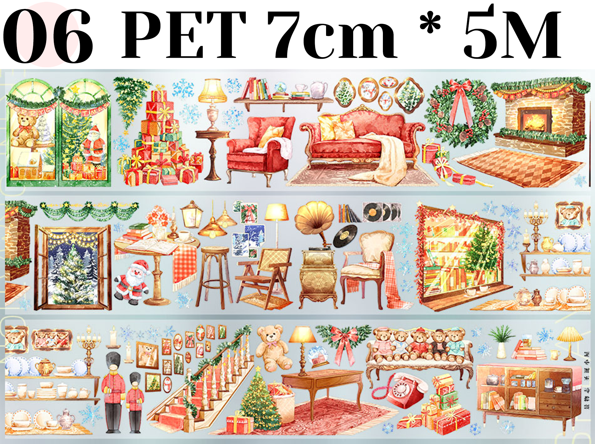 【ZERO】Christmas/Holiday/Halloween Landscaping Tape (8 Styles)(Whole Roll Tape)