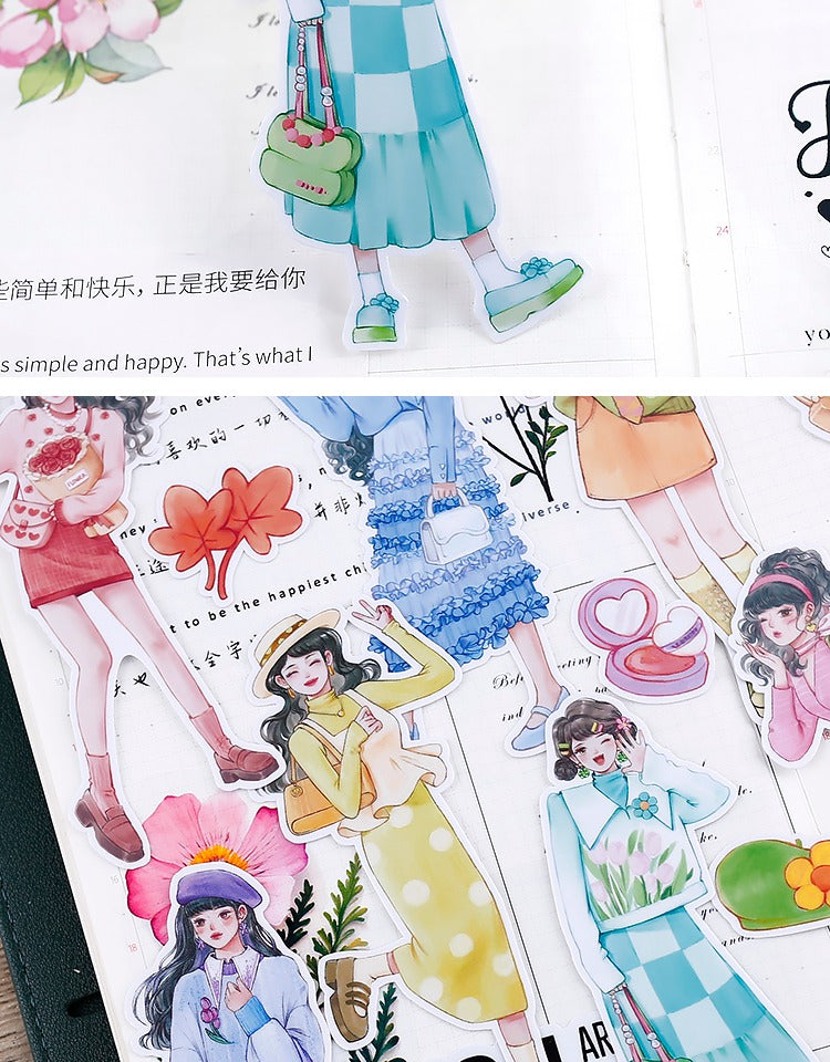 Girl Going Shopping Sticker