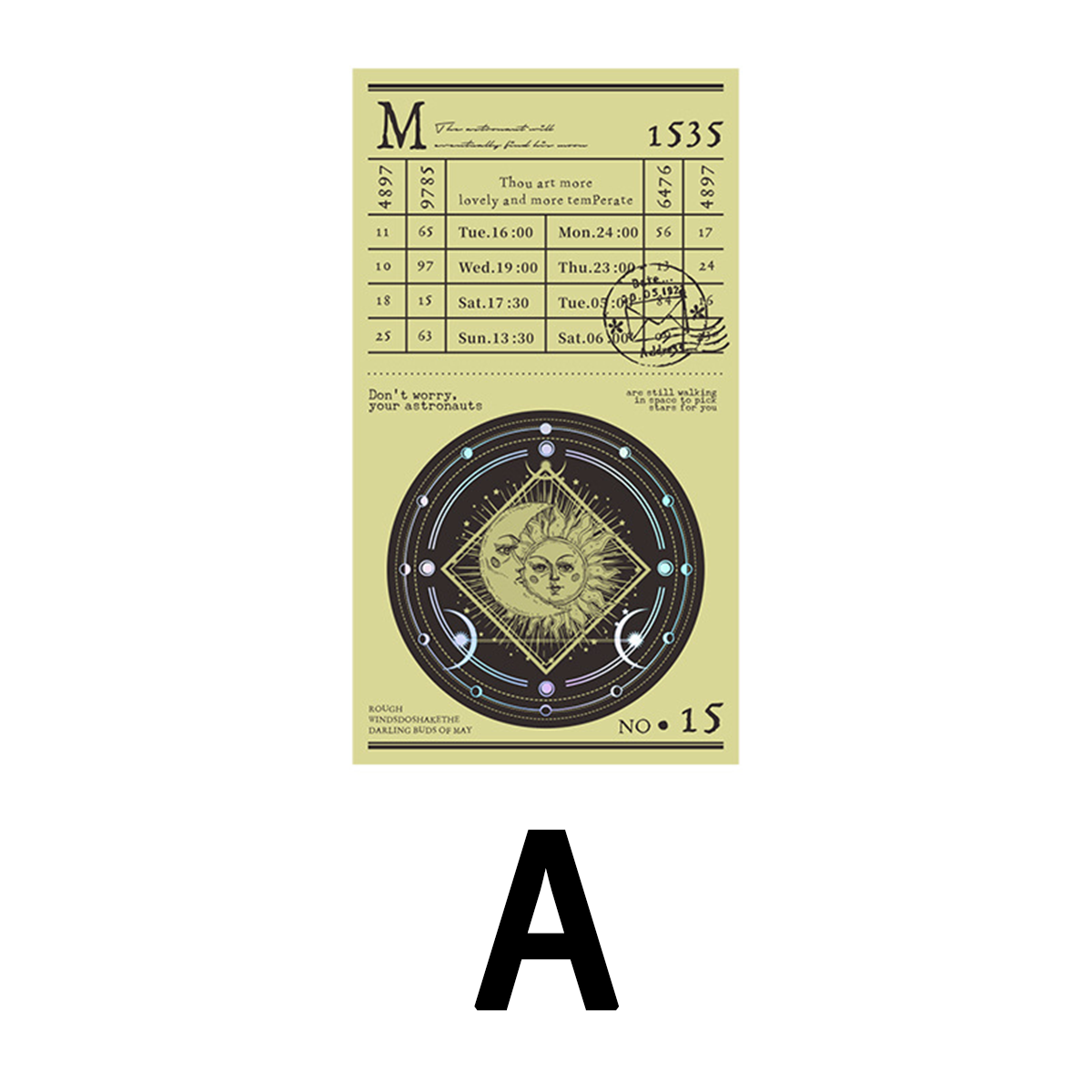 Stray Moon Laser Ticket For Scrapbooking / bujo / Card Making