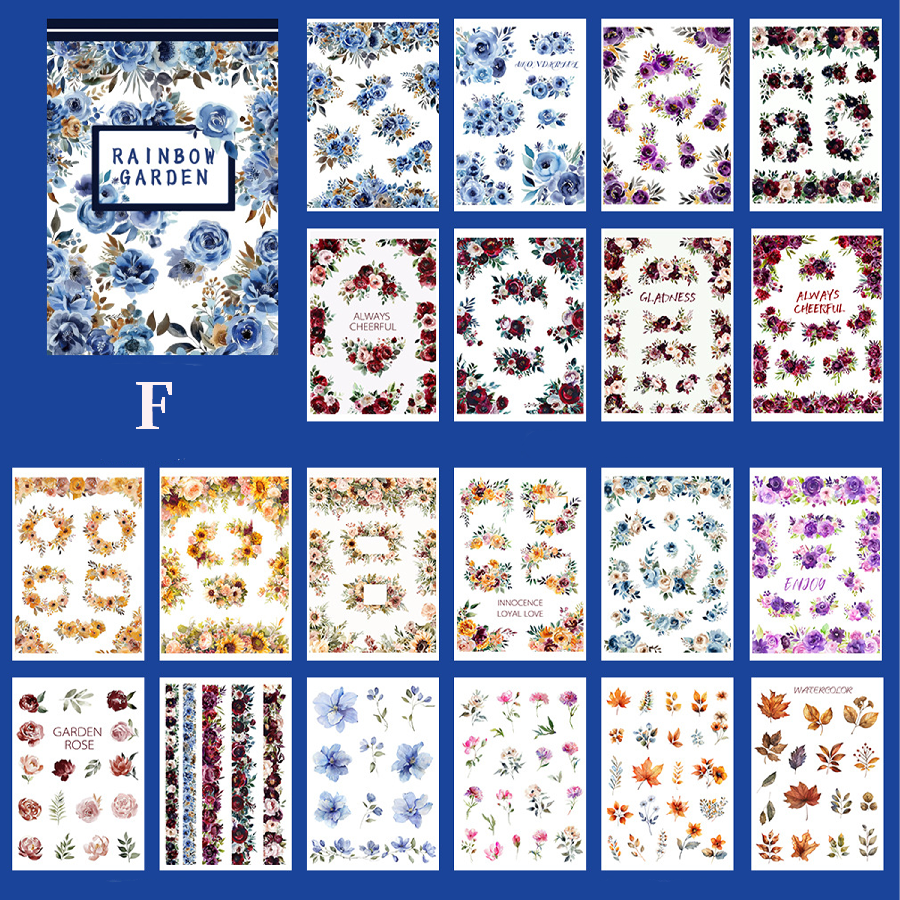 Vintage Sticker Book Vol.7 - Rainbow Garden for journaling and scrapbooking