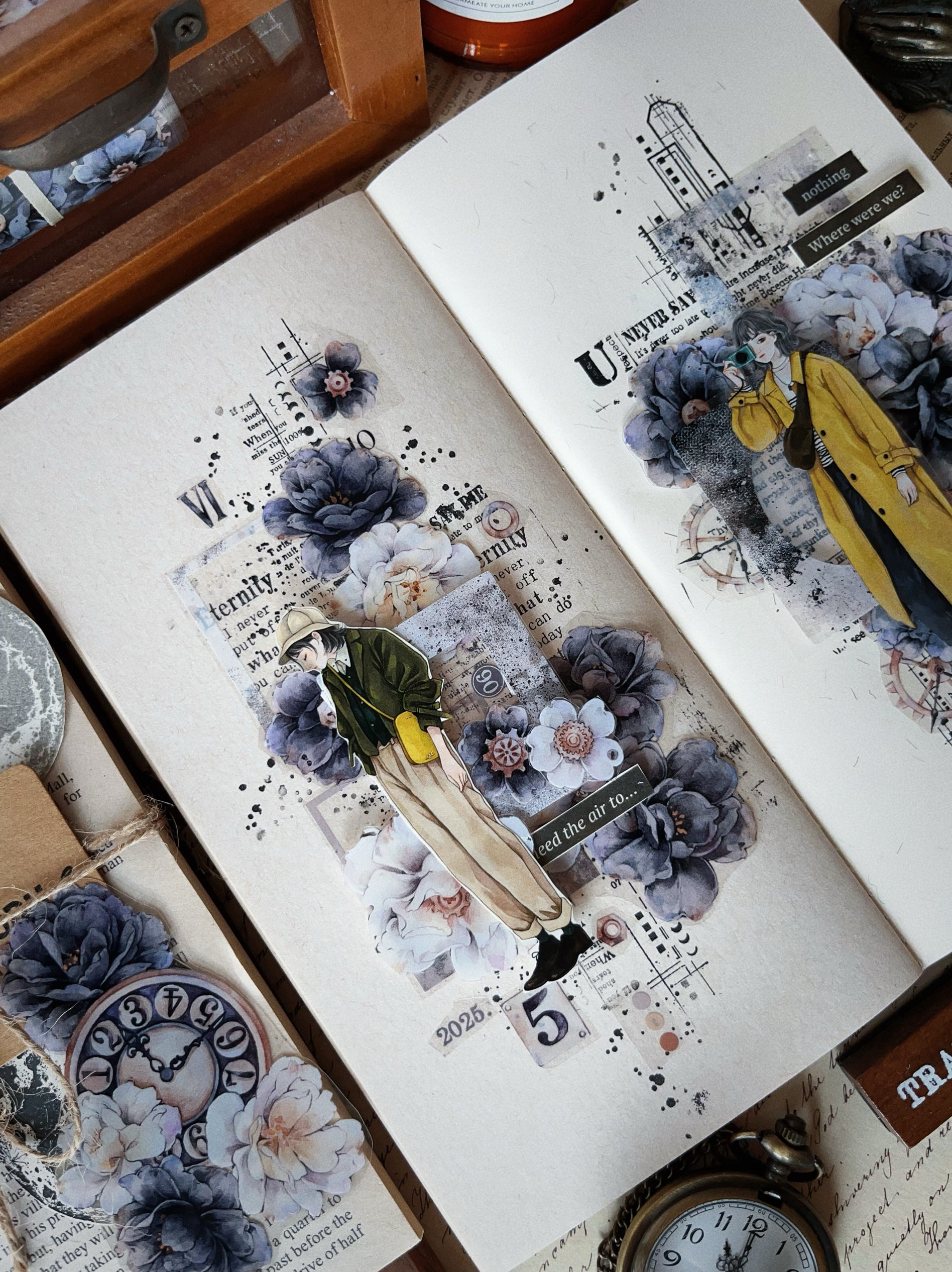 Black and White Flowers Tape (5.5cm*120cm)