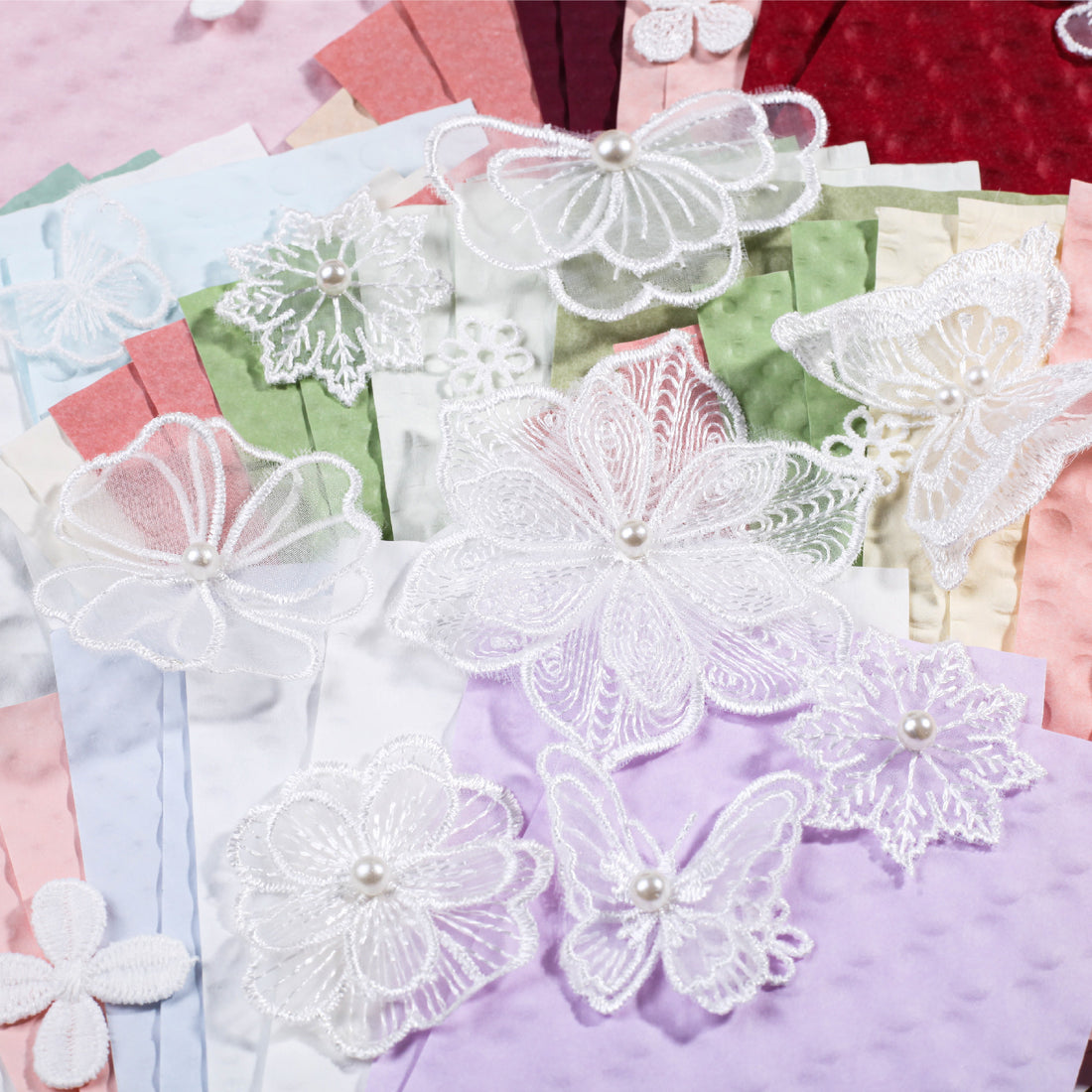 Pure White Series Lace Flowers Scrapbooking Paper