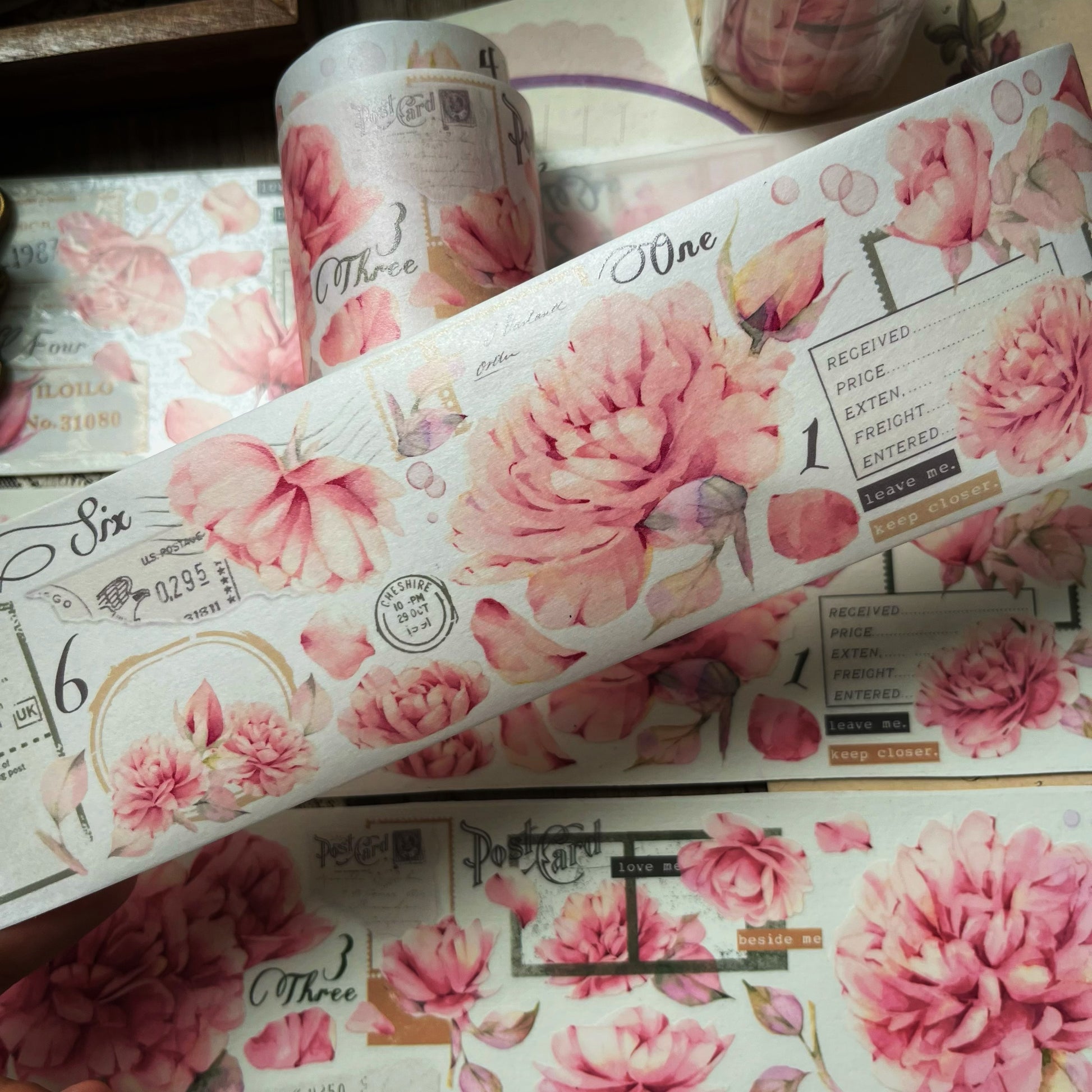 Vintage Pink Flower Tape