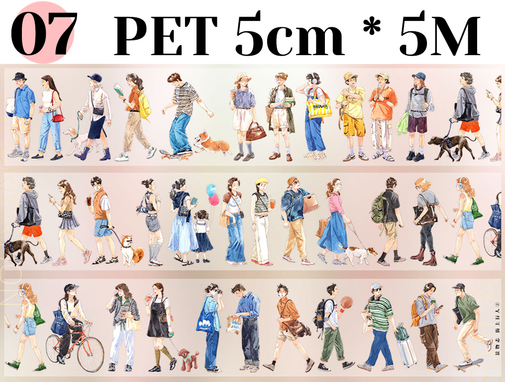 【ZERO】Modern character / Boys and Girls Landscaping Tape (9Styles) (Whole Roll Tape)