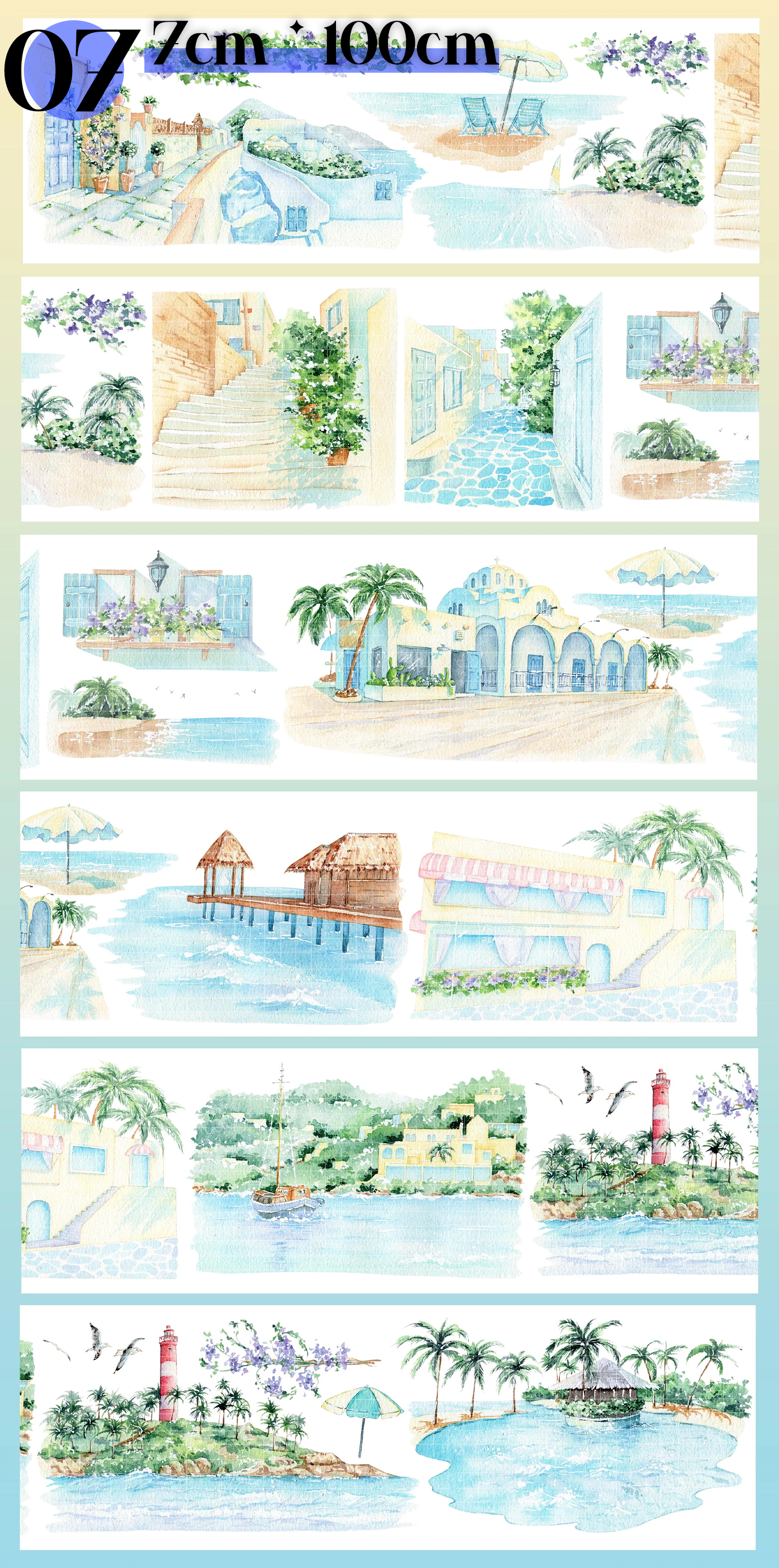 【BOBOYU】 City/Transport/Grassland/Castle Landscaping PET Tape