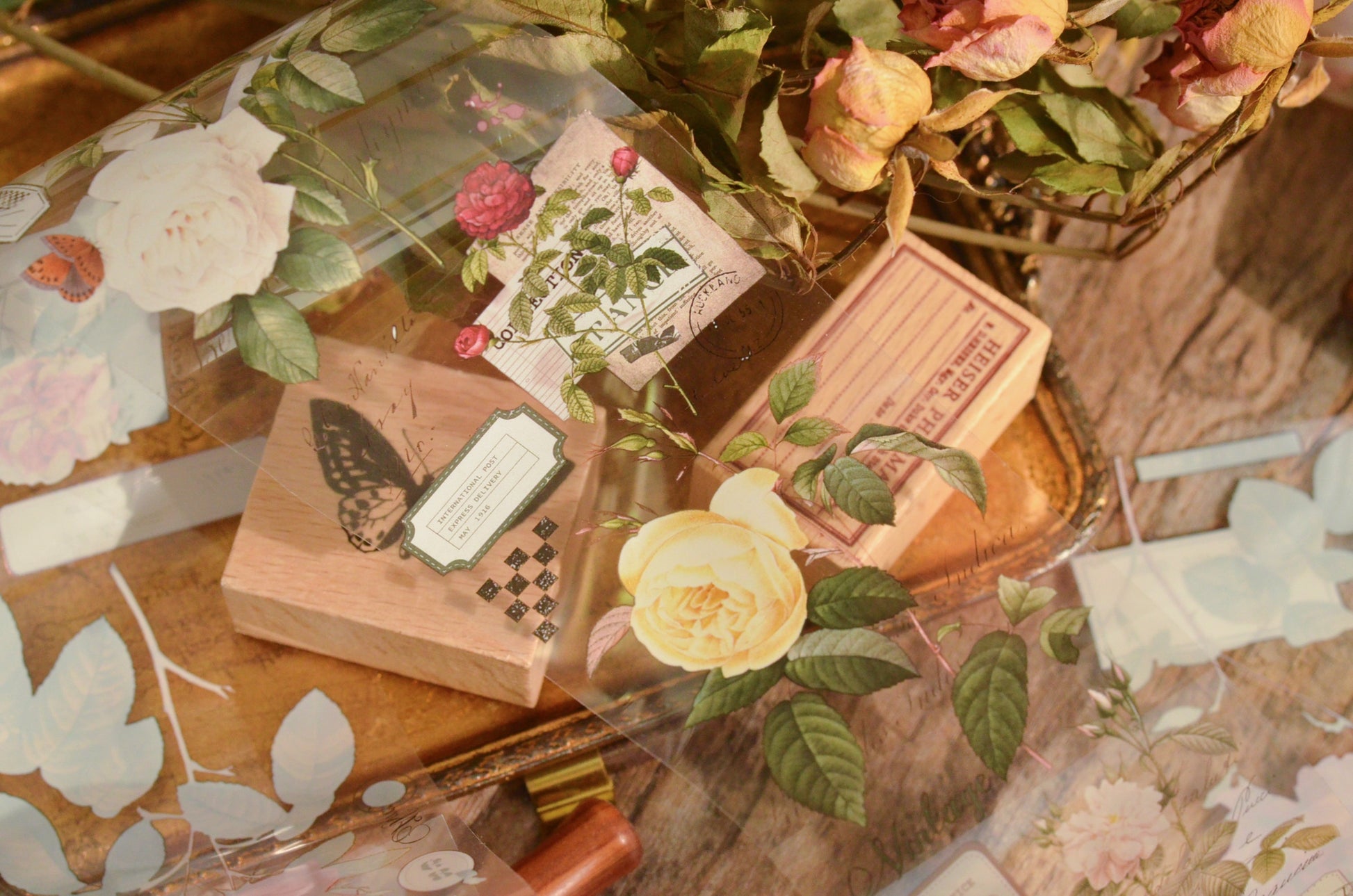 Scrapbooking Vintage Floral Pattern PET Washi Tape