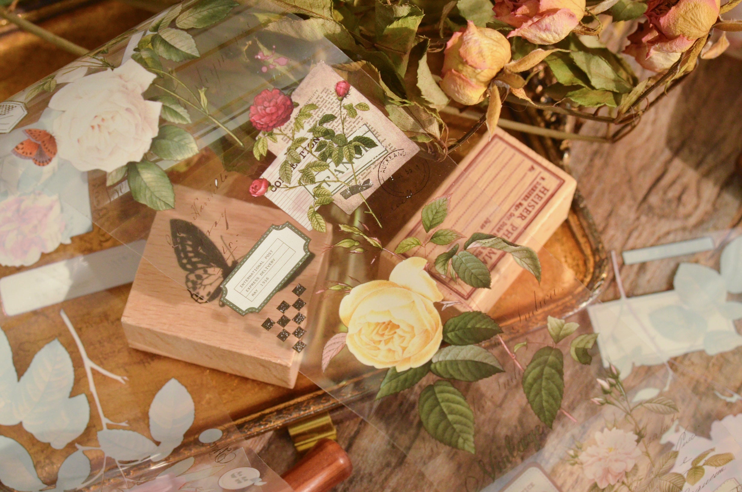 Scrapbooking Vintage Floral Pattern PET Washi Tape