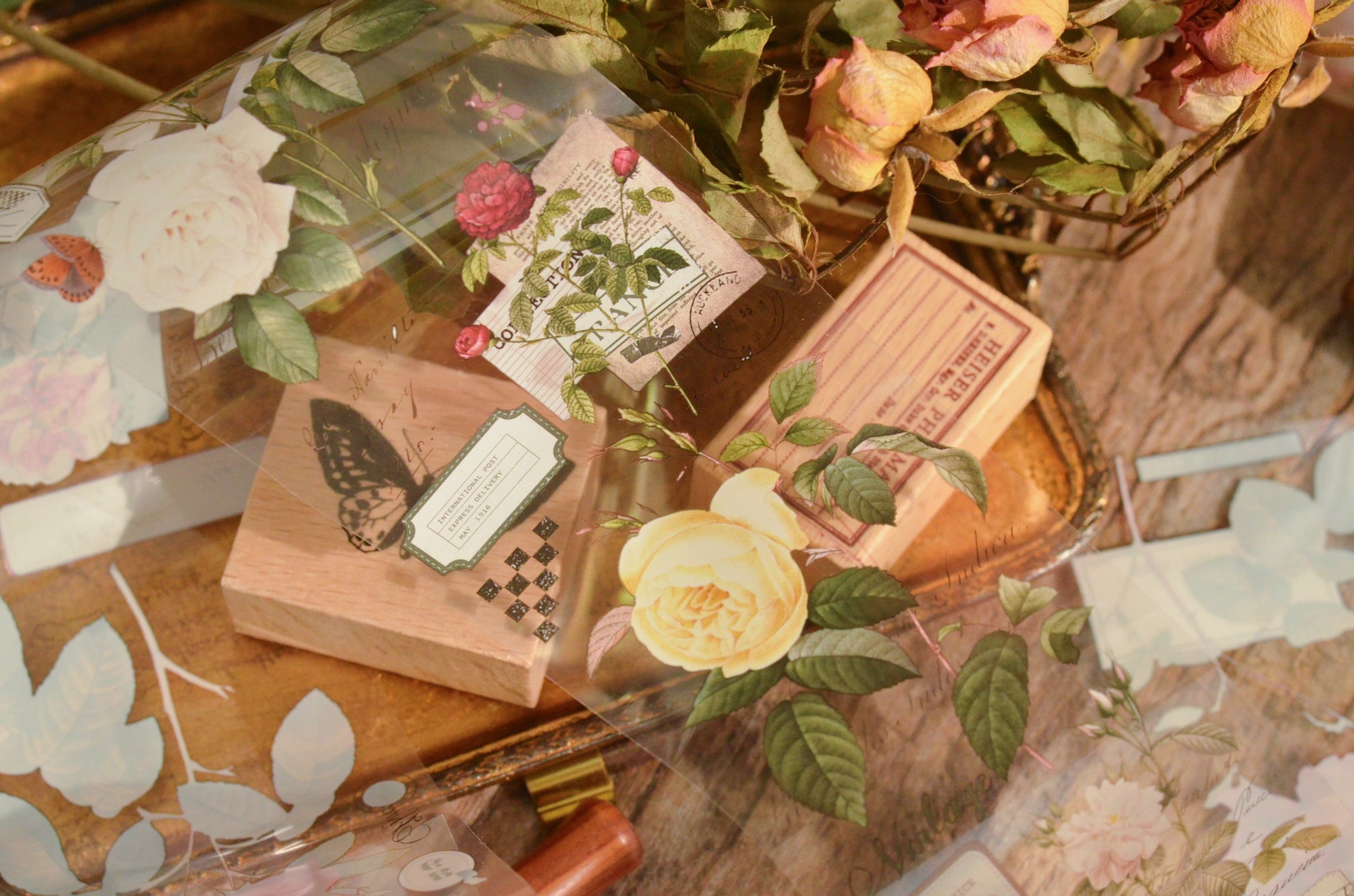 Scrapbooking Vintage Floral Pattern PET Washi Tape
