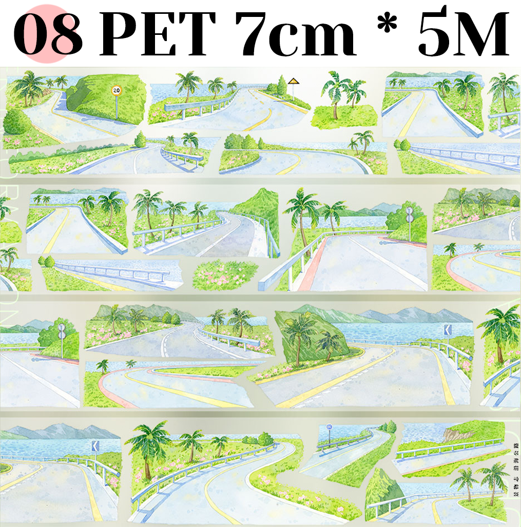 【ZERO】Transport/Vehicle/Highway/Street Landscaping Tape(13 Styles)(Whole Roll Tape)