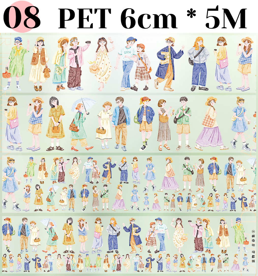 【ZERO】Modern character / Boys and Girls Landscaping Tape (9Styles) (Whole Roll Tape)