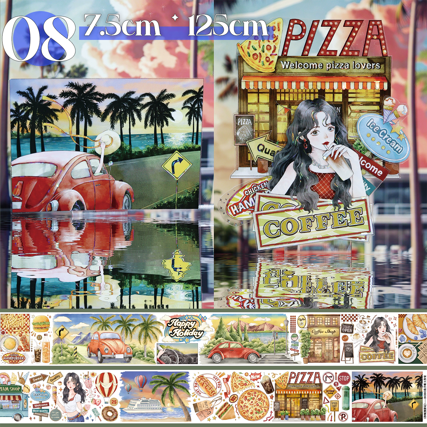 【BOBOYU】 City/Transport/Grassland/Castle Landscaping PET Tape