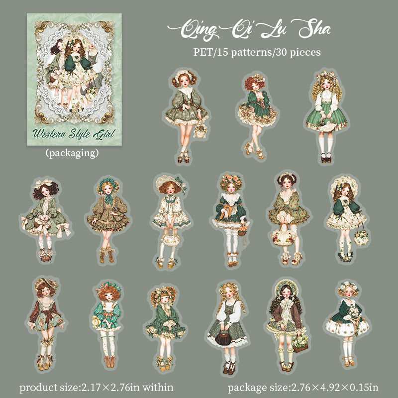 Sweet Style Lolita Girl Character Theme Stickers for journaling and scrapbooking