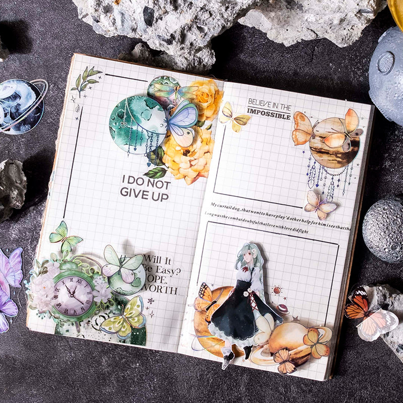 Legend of Stars and Moon Scrapbook Junk Journal PET Tape Sticker