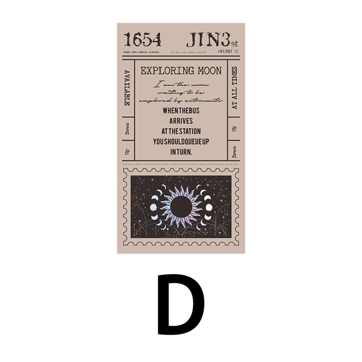 Stray Moon Laser Ticket For Scrapbooking / bujo / Card Making