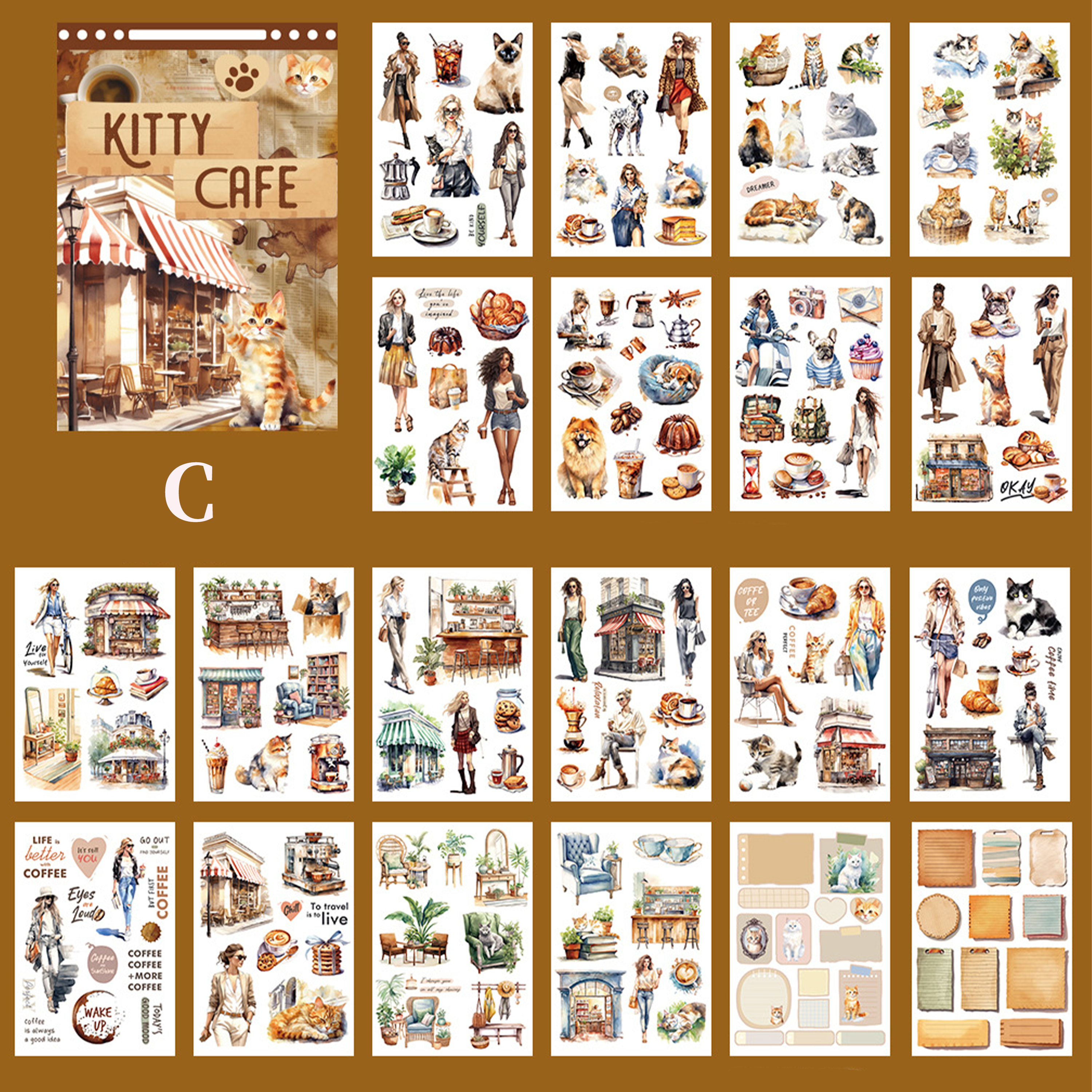 Vintage Sticker Book Vol.7 - Kitty Cafe