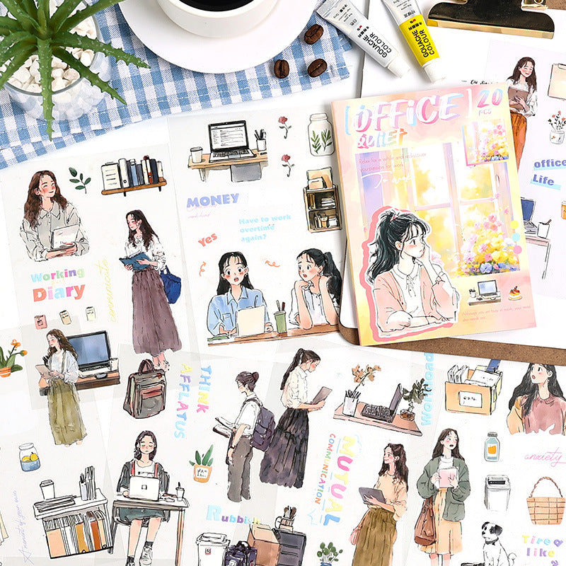 Girls Character Themed PET Sticker Book