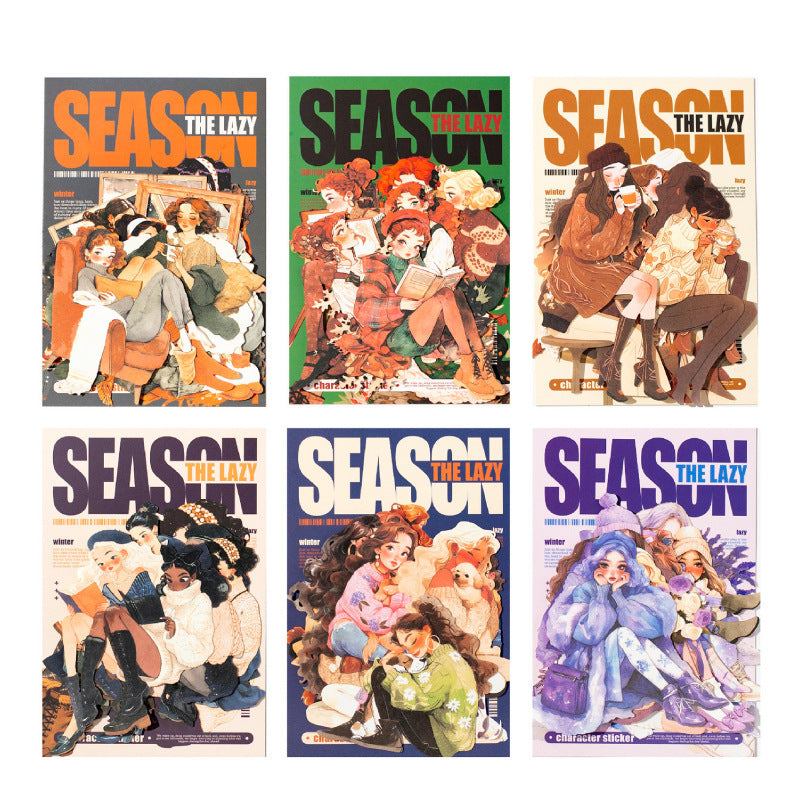 Lazy Season Character PET Stickers