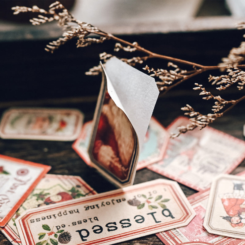 Vintage Christmas Tin Box Sticker