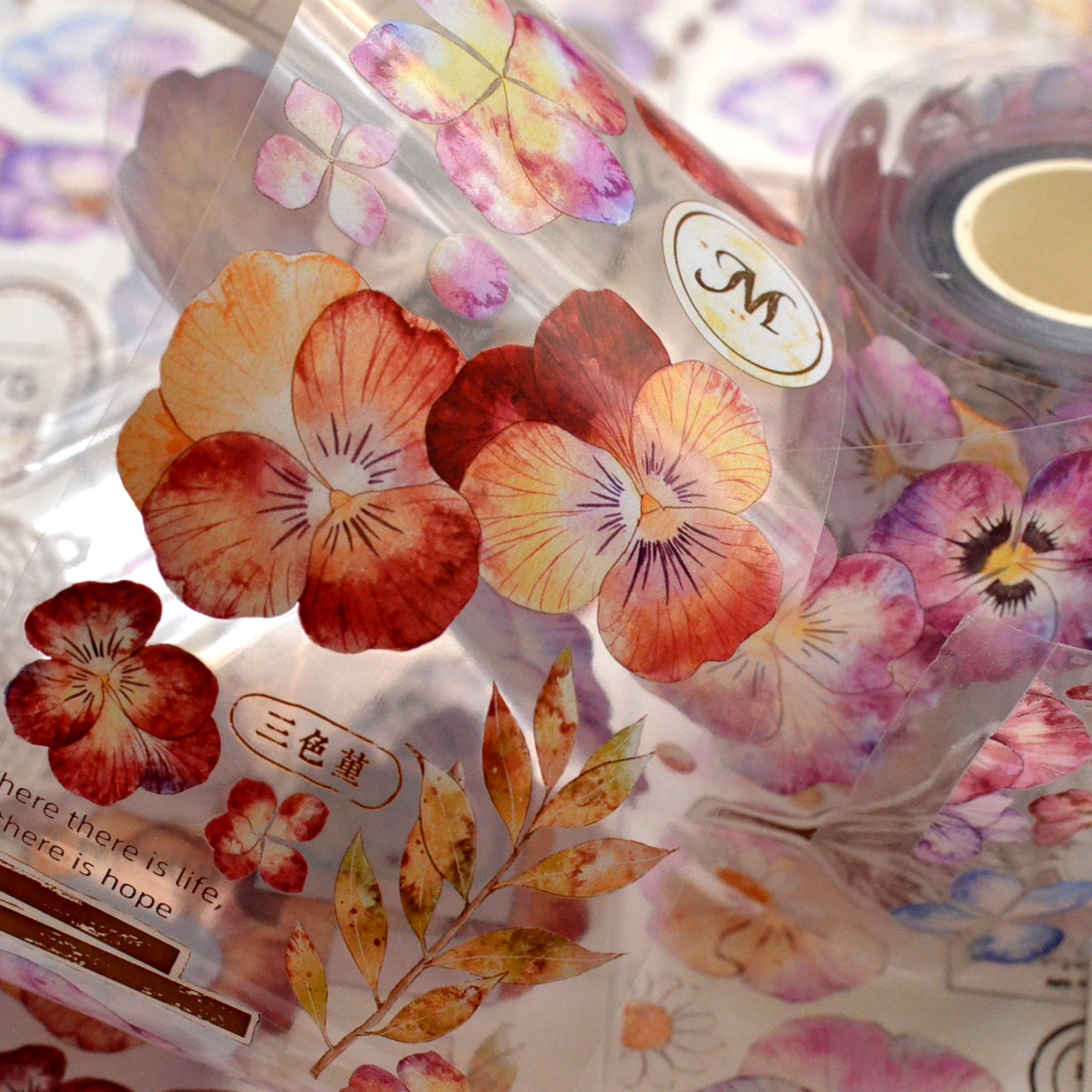 Pansy PET /Washi Tape (6.5cm * 200cm)
