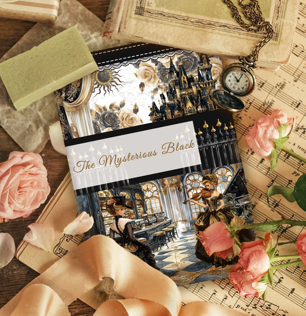 Vintage Sticker Book Vol.11 - The Mysterious Black for journaling and scrapbooking