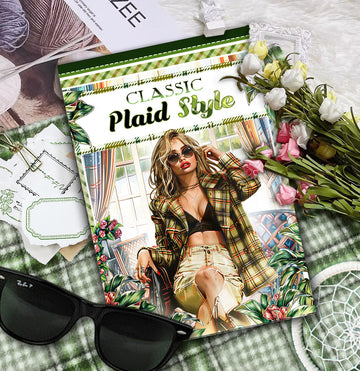 Vintage Sticker Book Vol.11 - Classic Plaid Style