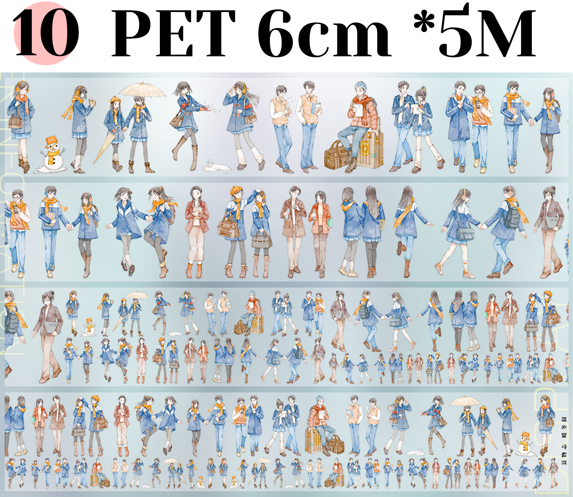 【ZERO】Modern character / Boys and Girls Landscaping Tape (9Styles) (Whole Roll Tape)