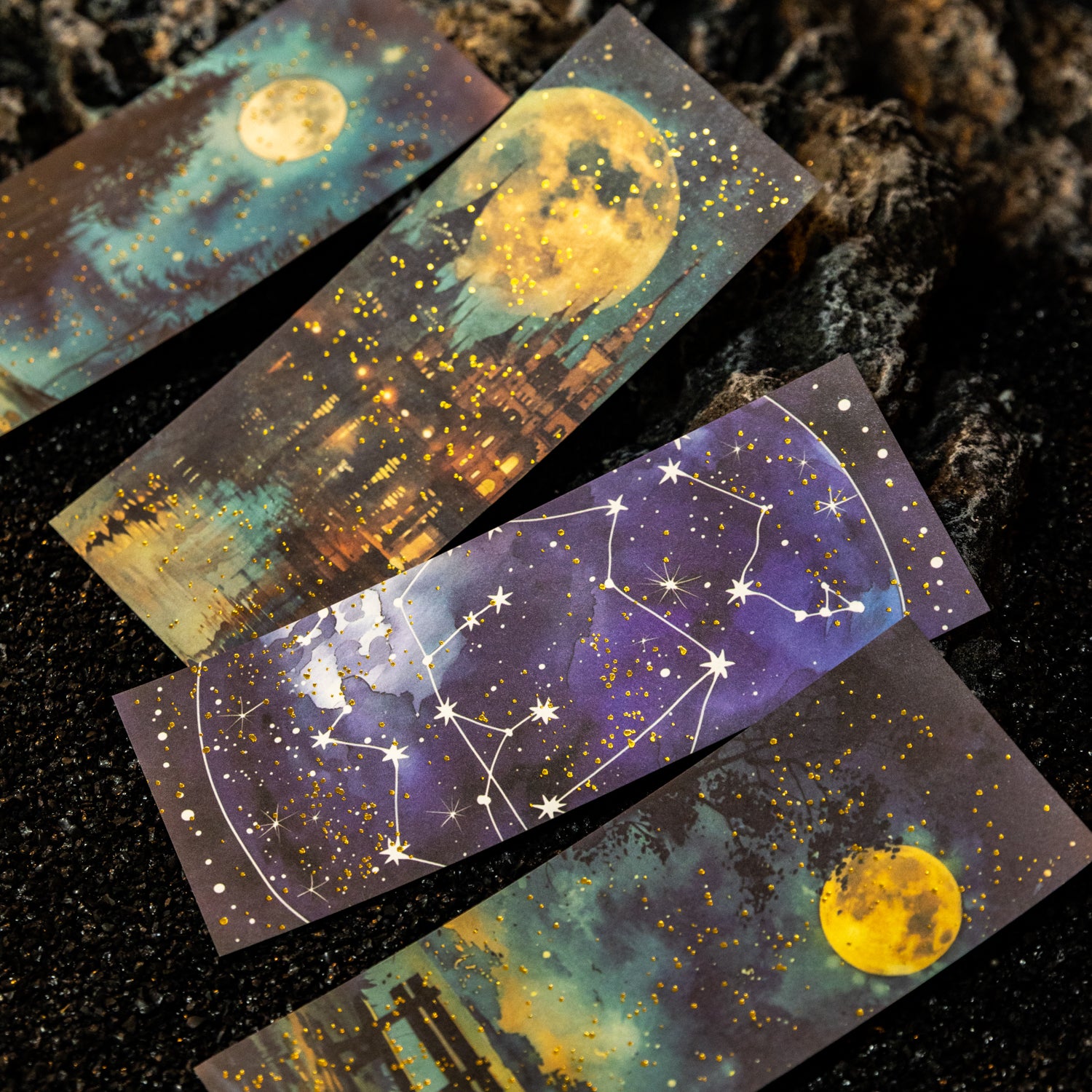 Moon Shadow Gilded Scrapbooking Paper