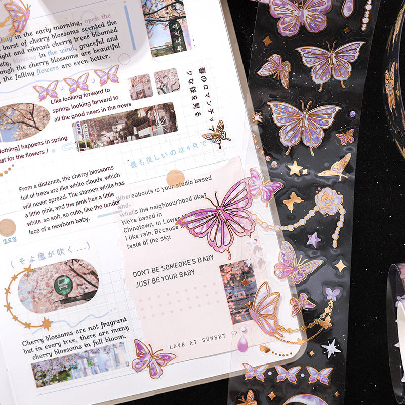 Fluorescent Butterfly Hot Stamping Pre-cut PET Tape