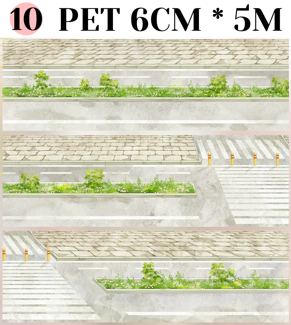 【ZERO】Transport/Vehicle/Highway/Street Landscaping Tape(13 Styles)(Whole Roll Tape)