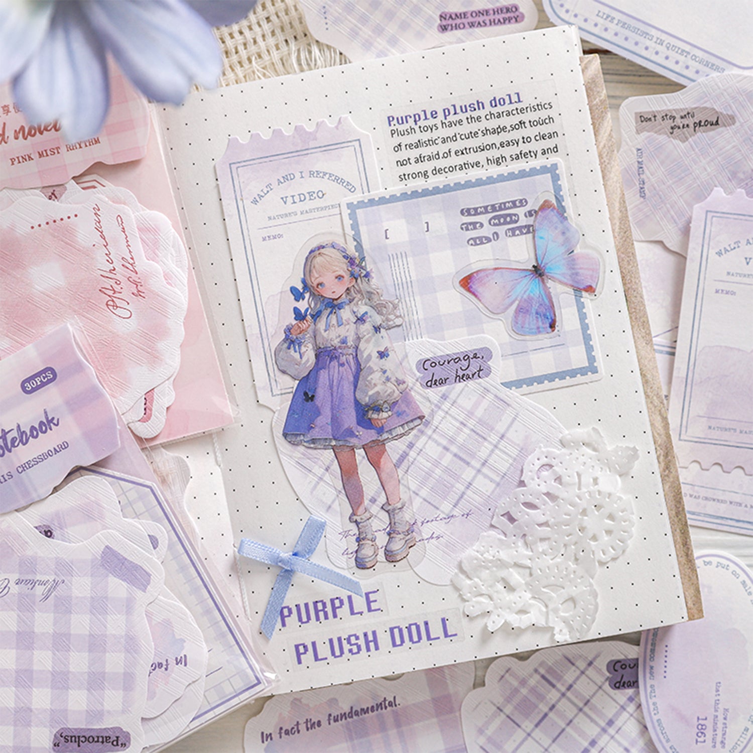 Watercolor Plaid Notebook Sticker