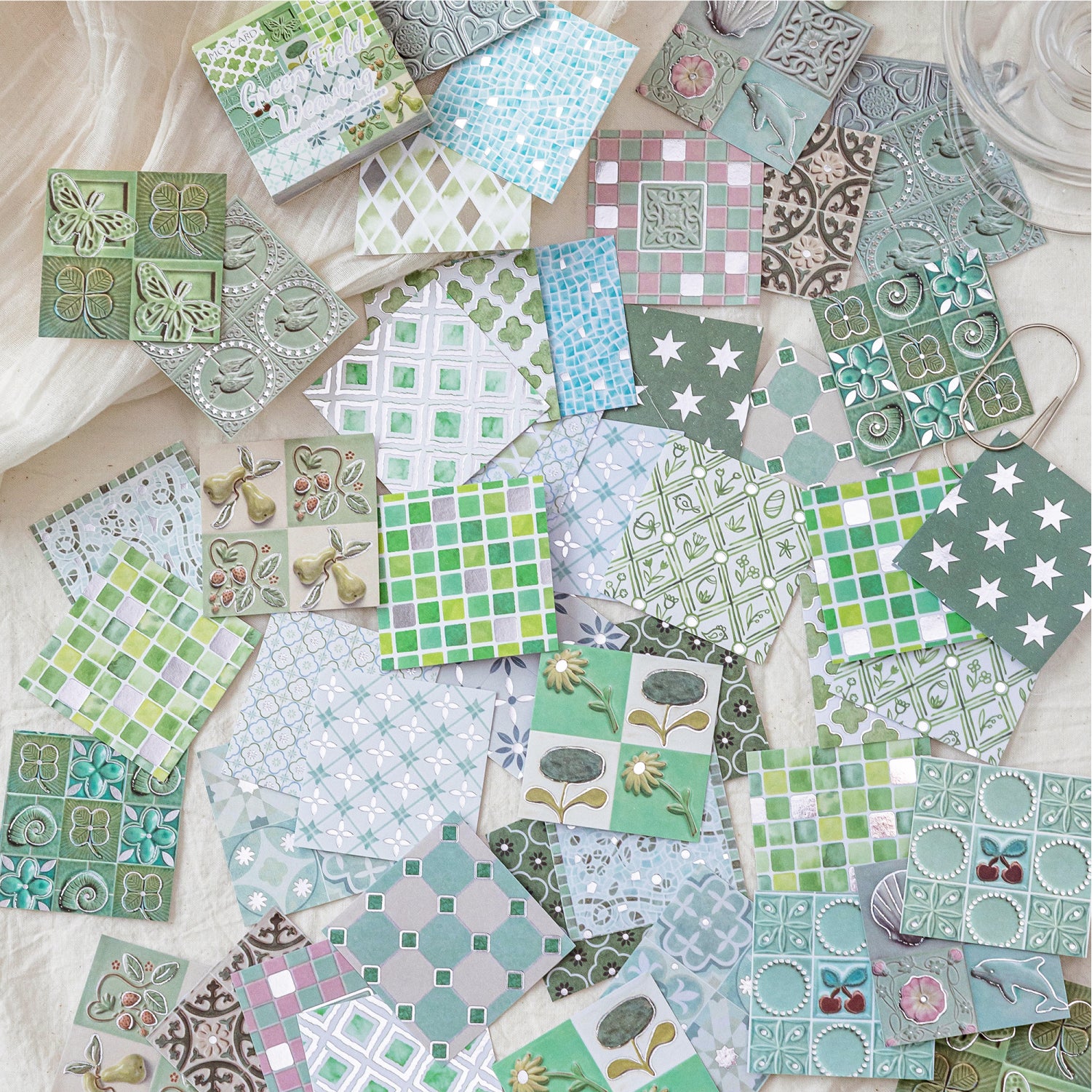 Silver Foil Floral Tile Sticker Book