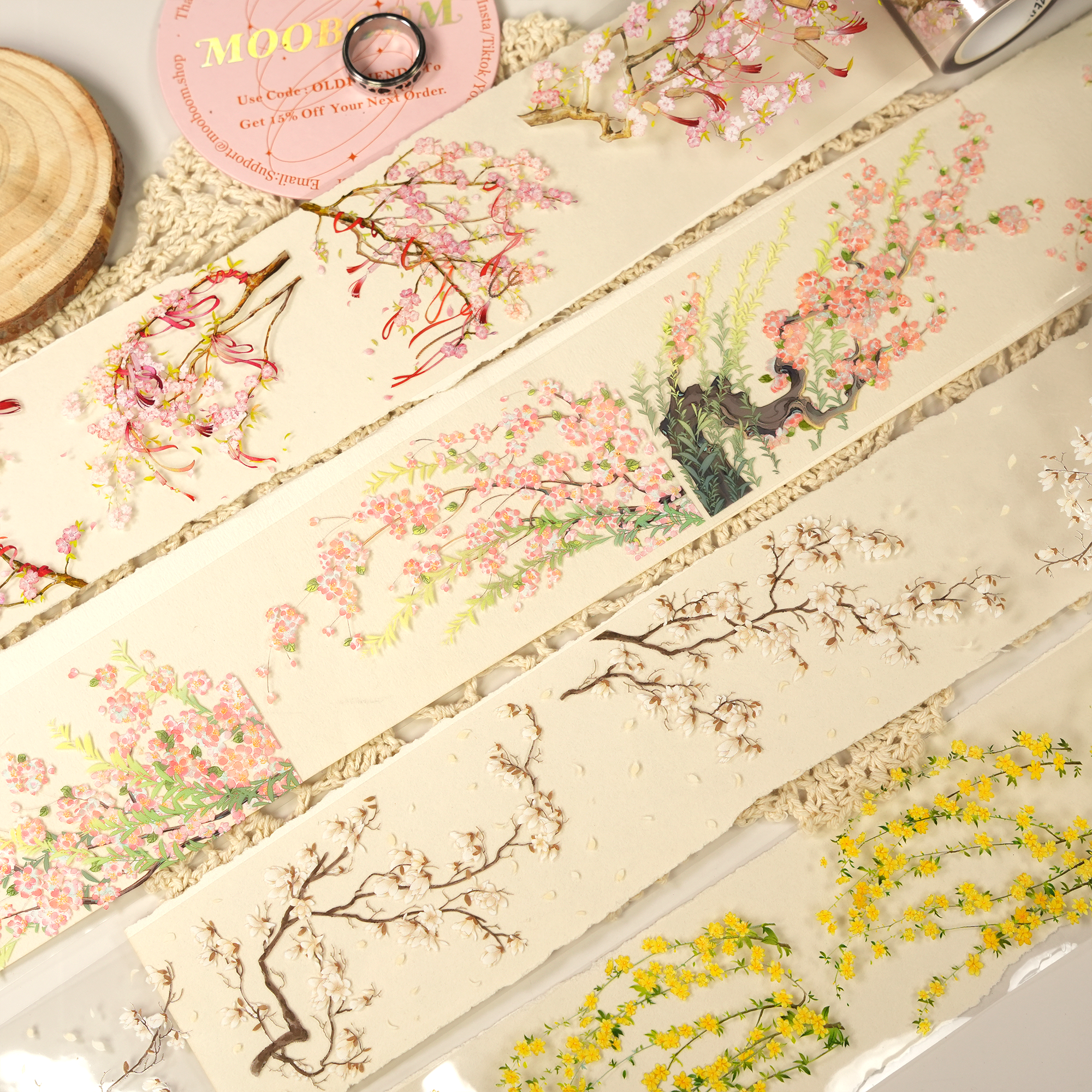 【ZERO】The branches of the Trees PET Tape(33 Styles)(Whole Roll Tape)